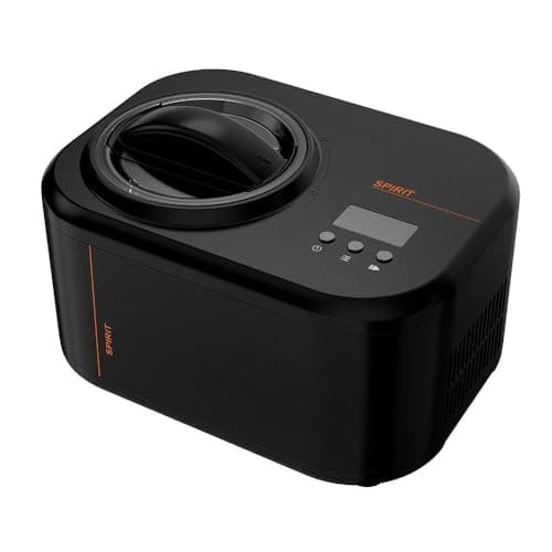 Sorveteira Expresso Spirit Preto Sse1 110v em fundo branco, controles digitais, logo SPIRIT à direita.
