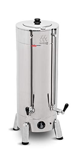 Cafeteira Marchesoni Tradicional 10 Litros 220v, CF.2.102, Inox, aço inoxidável, tampa preta, bicos de saída, cinza prateado