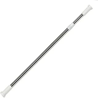 Varão de cortina extensível de alumínio e plástico branco 70cm a 120cm