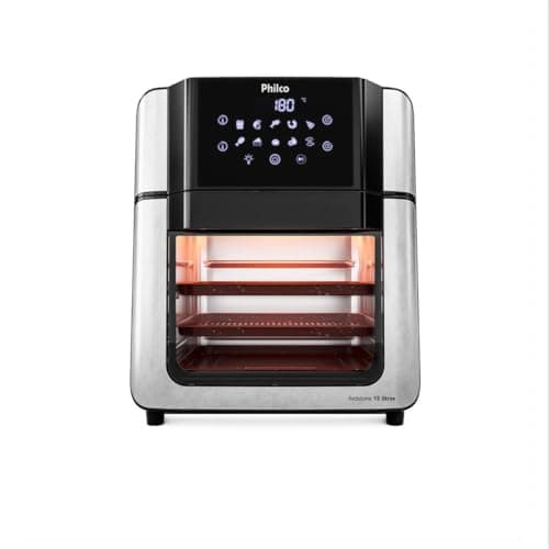 Fritadeira Air Fryer Oven Philco 15L com painel digital preto e prata
