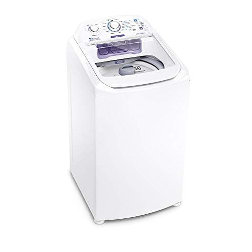 Máquina de lavar Electrolux 8,5kg branca frontal com controles visíveis