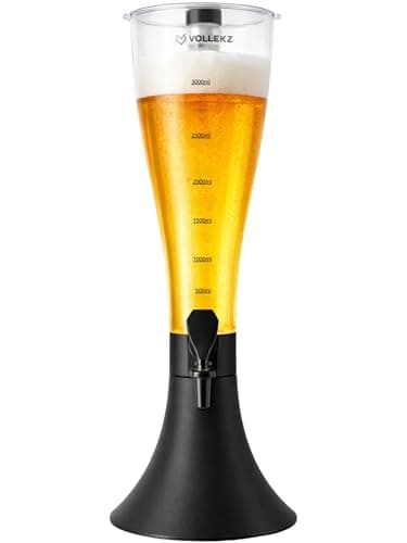Torre de chopp Vollekz 2,5l com copo tulipa cheio de cerveja