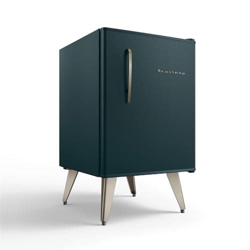 Frigobar Brastemp Retrô 76 Litros Green Jasper - BRA08HN 220V, cor verde jasper, pés metálicos, porta de vidro.