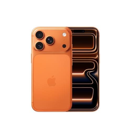 iPhone 17 Pro 256 GB Laranja Cósmico, parte traseira com câmera quadrada e logo da Apple