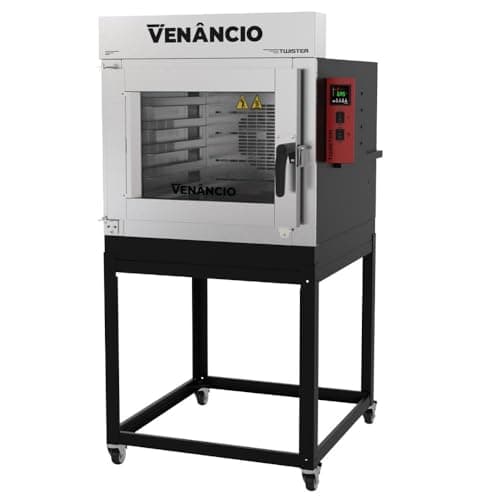 Forno Industrial Turbo Elétrico Venâncio Twister com 5 Esteiras Aço Carbono Inox Cavalete