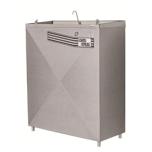 Bebedouro industrial com três torneiras, aço inoxidável, capacidade de 100 litros
