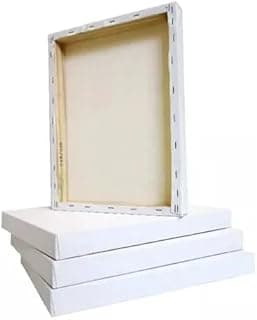 Kit de quatro telas brancas para pintura 10x10 cm com quadro branco