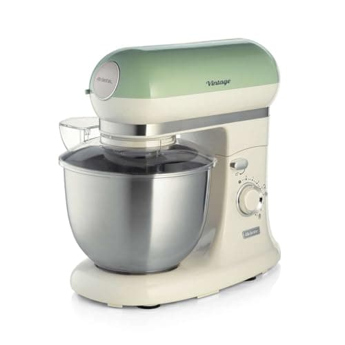 Batedeira planetária Ariete 1588 verde e branca com tigela de aço inoxidável de 5,5L, 7 velocidades