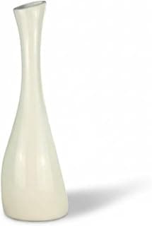 Vaso decorativo de cerâmica off-white de 24 cm, minimalista e moderno