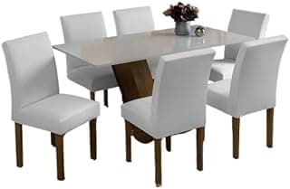 Capas Para Cadeira Jantar E Avulsa Elástica Ajustável Lavável(1 unidade Branco,Kit 4)