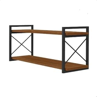 Decorlidi - Prateleira Industrial Suspensa Parede Retrô Estante Moderna - 2 Prateleiras - Prateleira suspensa - Estante - Decoração e Organização