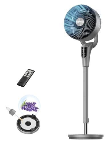 Ventilador de pé Dreo com controle remoto e óleo essencial de lavanda