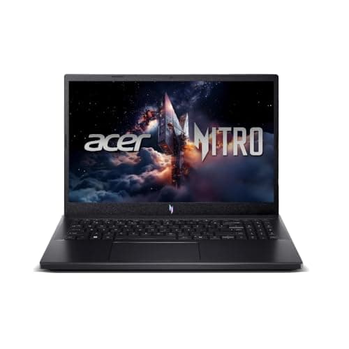 Notebook Acer Gamer Nitro V15 com tela mostrando logotipo e teclado retroiluminado