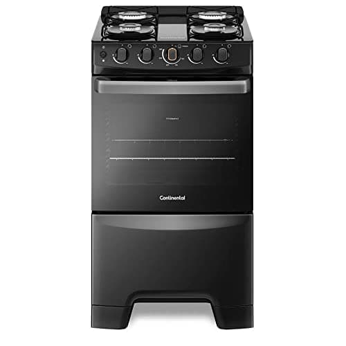 Fogão 4 Bocas Mesa de Vidro Preto Continental FC4FP Bivolt
