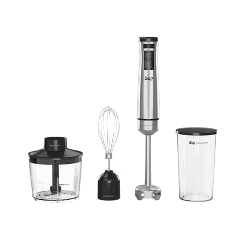 Mixer elétrico WAP 3 em 1 com processador, miniprocessador e batedor de clara em aço inoxidável