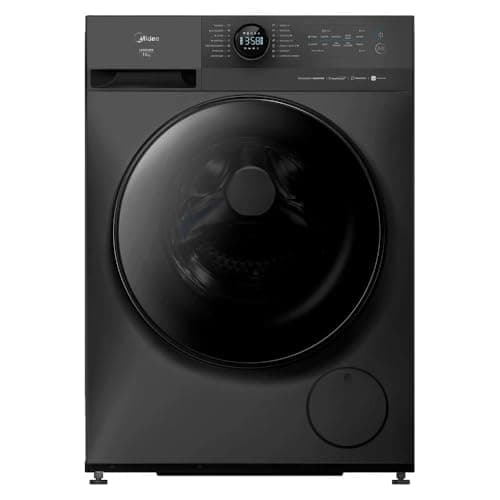 Máquina de lavar roupa Midea 11kg preta com controles digitais