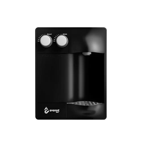 Purificador de Água Refrigerado por Compressor Soft Everest Slim Preto 110v em ângulo frontal