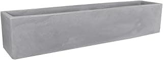 Vaso Floreira Jardineira Cubo 80 x 20 cm Antique Cimento VASART cinza claro
