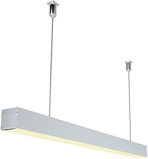 Luz pendente larga para fita LED branca de 1 metro, estrutura metálica cinza