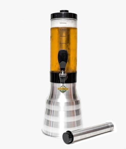 Torre de chopp 2 litros com base giratória e copo removível em alumínio