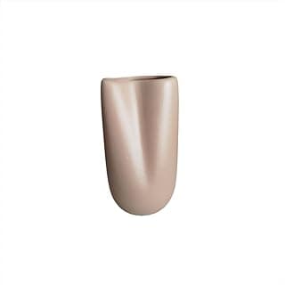 Vaso orgânico decorativo de cerâmica em bege sépia, perfeito para casa, festa, escritório e área gourmet.