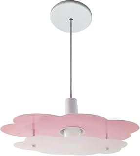 Luminária pendente rosa em forma de nuvem para quarto infantil