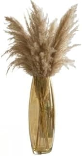 Vaso decorativo de vidro ámbar com buquê de pampas grass