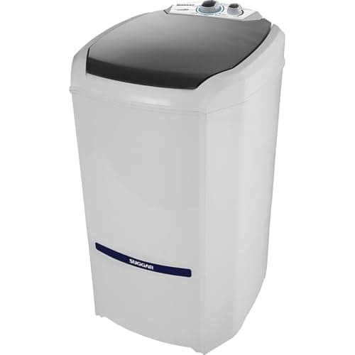 Lavadora de roupas branca e cinza SUGGAR Lavamax Eco 20KG vista de frente
