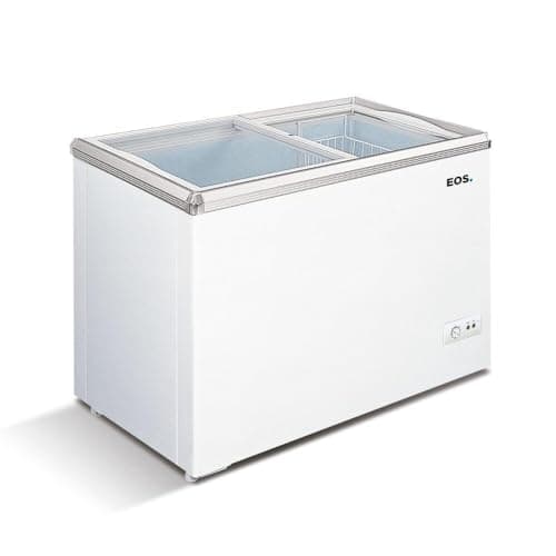 Freezer horizontal branco EOS 120 litros com tampa de vidro transparente