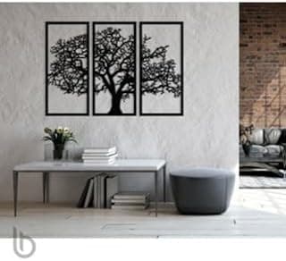 3 Quadros Vazados Árvore da Vida MDF 3 mm Decoração Sofisticada para Ambientes Toque Moderno para Sala e Quarto 3 Peças C/Dupla Face