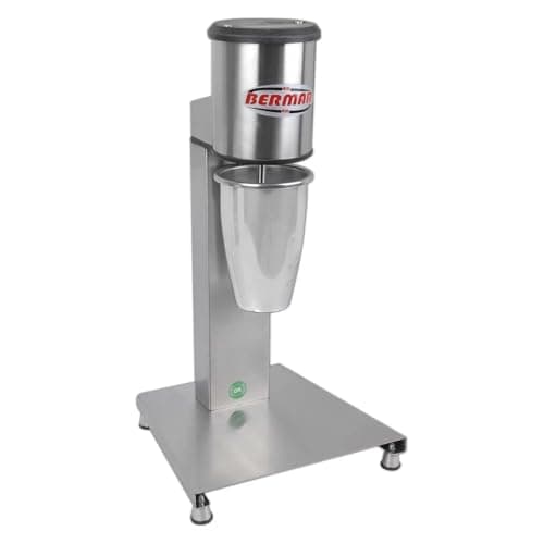 Batedor de Milk Shake Profissional em Inox BM72 Bermar, aço inoxidável, com base e rodas, fundo branco