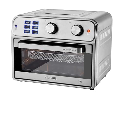 Fritadeira de ar quente Neuhaus com rotisserie, 25 litros, aço inoxidável, frontal
