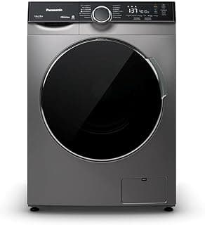 Máquina de lavar e secar Panasonic Intuitive+ cinza metálico com tampa preta