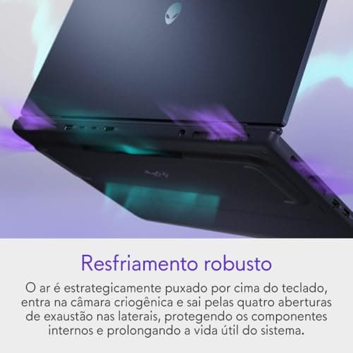 Notebook Dell Alienware 16 Aurora com sistema de resfriamento robusto.