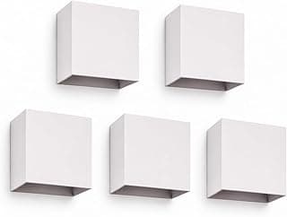 Kit 5x Arandela Slim Branca Externa Facho Duplo Ajustável Led 4w 3000K IP67 Branco Quente Bivolt