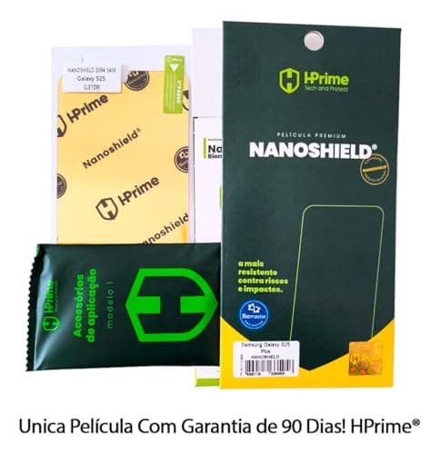 Película Hprime Nanoshield para Samsung Galaxy S25 Ultra, resistente a riscos e impactos.