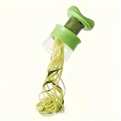1 ralador de cozinha multifuncional em espiral, descascador e espiralizador de pepino de cenoura rotativa, cortador de legumes