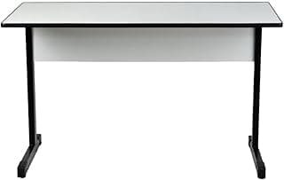 Mesa Escritório Escrivaninha Trabalho Estudo Home Office Estrutura Resistente (Cinza/Preta)
