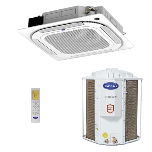 Ar-condicionado split cassete inverter Carrier Connect 4 vias 28.000 BTUs R-32 só frio 220V monofásico