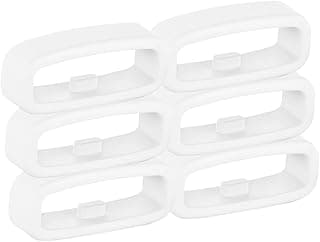 Seis anéis de fixação de silicone branco para relógios e suportes