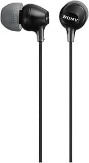 Fone de ouvido Sony MDR-EX15LP Preto com cabo preto e logo SONY