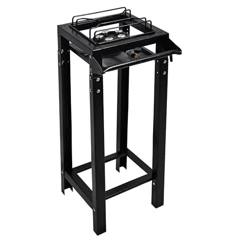 Fogão portátil industrial preto com mangueira conectada