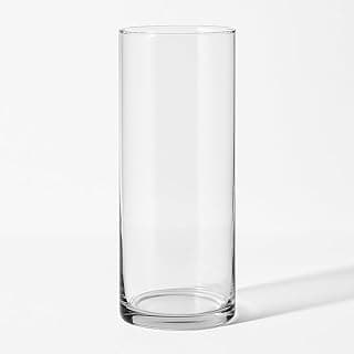 Vaso cilíndrico de vidro transparente 6 litros para decoração minimalista