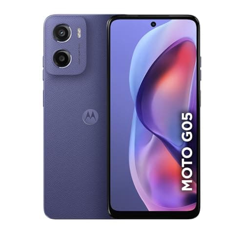 Smartphone Motorola Moto G05 Câmera 50MP IA Bateria 5200mAh 128GB Tela 6.7" Violeta Couro Sintético