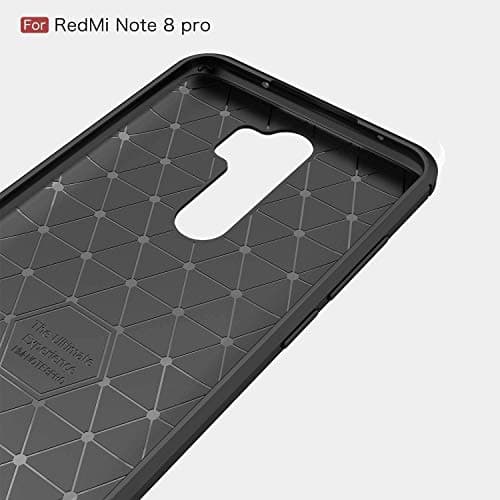 Capa preta com design geométrico para Xiaomi Redmi Note 8 Pro, anti-impacto.