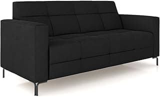 Sofá 2 Lugares Sala Living Industrial 160cm Senna K01 Veludo Preto - Lyam Decor