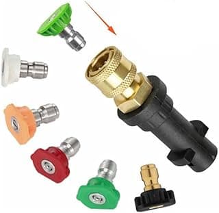 Kit Adaptador Engate Rápido Lavadora Alta Pressão ，Com 5 bicos, conecta-se a conexões rápidas de 1/4",Acessórios para máquinas de limpeza de alta pressão