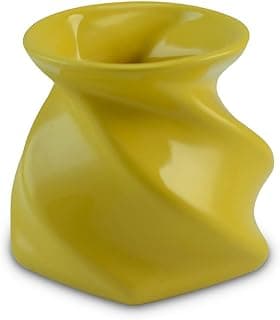 Vaso de cerâmica amarelo ondulado 11cm - Decoração