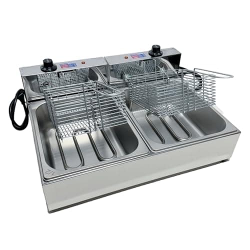 Fritadeira Elétrica Industrial 2 Cubas Inox 10 Litros 110V