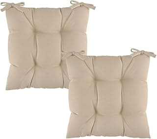 Duas almofadas decorativas de futon bege 40x40cm para cadeira sofá